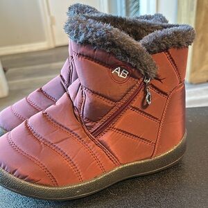 AB Quilted Winter Boots - Red and Black